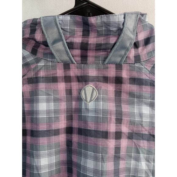 Sunice Weather Womens 1/4 Zip Pullover Windbreaker Pink Plaid Size Large - Picture 6 of 10